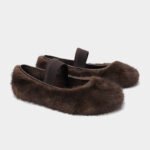 Uright women's faux fur flat shoes