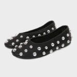 uright women's rivet decorations round toe flats