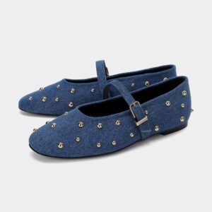 uright women's denim rivet flats