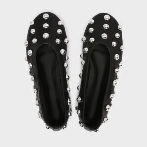 uright women's rivet decorations round toe flats
