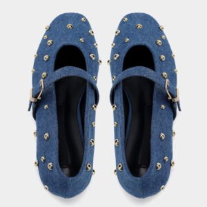 uright women's denim rivet flats