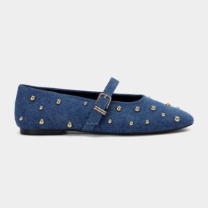 uright women's denim rivet flats