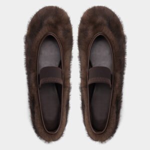 Uright women's faux fur flat shoes