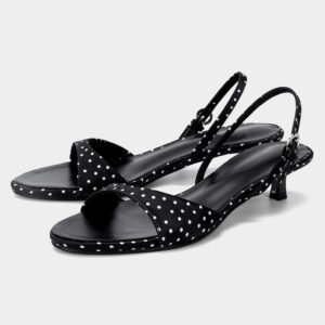 uright women's black polka dot slingback sandals