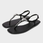 uright women's sparkly t strap sandals