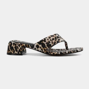 uright women's leopard print kitten heel mules