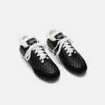 uright black quilted leather low top sneakers