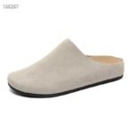 uright men's grey suede mule clogs
