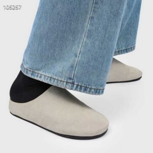 uright men's grey suede mule clogs