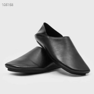 uright men's black leather slip on loafers