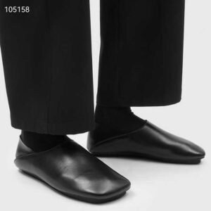 uright men's black leather slip on loafers